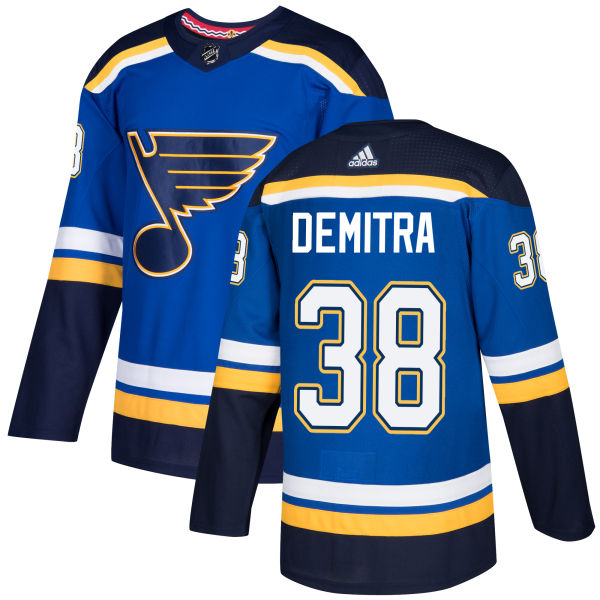 Adidas Blues #38 Pavol Demitra Blue Home Authentic Stitched NHL Jersey - Click Image to Close